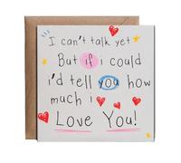 Hippowarehouse I cant talk yet, but if i could i'd tell you how much i love you Personalised Card. 15cm x 15cm with envelope for him for her Funny Cards for Men and Women Blank inside option