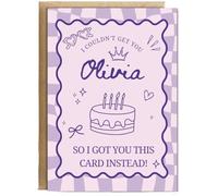 Hippowarehouse I couldn't get you Olivia so I got you this card Personalised Card A6 with envelope for him for her Funny Cards for Men and Women Blank inside option