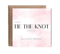 Hippowarehouse I couldnt tie the knot without you bridesmaid Personalised Card. 15cm x 15cm with envelope for him for her Funny Cards for Men and Women Blank inside option