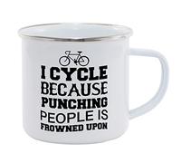Hippowarehouse I Cycle Because Punching People is Frowned Upon Printed Mug Various Colour Options Ceramic Cup Kitchenware 11oz