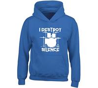 Hippowarehouse I Destroy Silence Kids Children's Unisex Hoodie Hooded top Royal