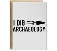 Hippowarehouse I dig archaeology Birthday Card A5 Personalised with envelope for him for her Funny Cards for Men and Women Blank inside option