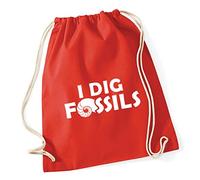 Hippowarehouse I Dig Fossils Drawstring Cotton School Gym Kid Bag Sack 37cm x 46cm, 12 litres