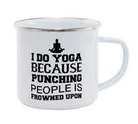 Hippowarehouse I do Yoga Because Punching People is Frowned Upon Printed Mug Various Colour Options Ceramic Cup Kitchenware 11oz