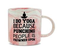 Hippowarehouse I do Yoga Because Punching People is Frowned Upon Printed Mug Various Colour Options Ceramic Cup Kitchenware 11oz