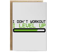 Hippowarehouse I donâ€™t work out I level up Birthday Card A5 Personalised with envelope for him for her Funny Cards for Men and Women Blank inside option