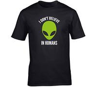 Hippowarehouse I Don't Believe in Humans Unisex Short Sleeve t-Shirt (Specific Size Guide in Description) Black