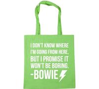 Hippowarehouse I Don't Know Where I'm Going from Here, But I Promise It Won't Be Boring Bowie Quote Unisex Hoodie Hooded top Tote Shopping Gym Beach Bag 42cm x38cm, 10 litres