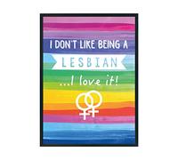 Hippowarehouse I Don't Like Being A Lesbian.I Love It! Printed Poster A3 Wall Art Design Classroom Room Gym Office DÃƒ©cor