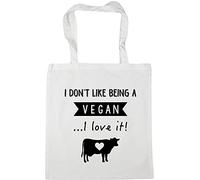 Hippowarehouse I Don't Like Being A Vegan.I Love It! Tote Shopping Gym Beach Bag 42cm x38cm, 10 litres