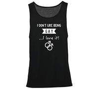 Hippowarehouse I Don't Like Being Gay.I Love It! Vest Scoop Sleeve Unisex Tank top Black