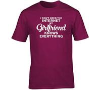 Hippowarehouse I Don't Need The Internet My Girlfriend Knows Everything Unisex Short Sleeve t-Shirt (Specific Size Guide in Description)