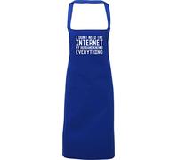 Hippowarehouse I don't need the internetmy husband knows everything Apron kitchen cooking painting DIY onesize adult