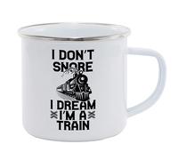 Hippowarehouse I Don't Snore, I Dream I'm a Train Printed Mug Various Colour Options Ceramic Cup Kitchenware 11oz