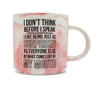 Hippowarehouse I Don't Think Before I Speak. I Like Being Just As Surprised As Everyone Else by What Comes Out My of Mouth Printed Mug Various Colour Options Ceramic Cup Kitchenware 11oz