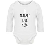 Hippowarehouse I Dribble Like Messi Baby Vest Bodysuit (Long Sleeve) Boys Girls
