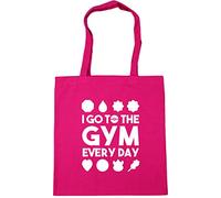 Hippowarehouse I go to the gym every day Tote Shopping Gym Beach Bag 42cm x38cm, 10 litres