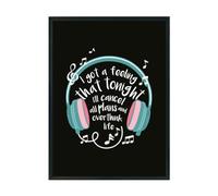 Hippowarehouse I Got a Feeling That Tonight I'll Cancel All Plans and Overthink Life Printed Poster A3 Wall Art Design Classroom Room Gym Office Décor
