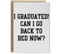 Hippowarehouse I graduated! Can I go back to bed now? Personalised Card A6 with envelope for him for her Funny Cards for Men and Women Blank inside option
