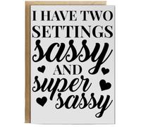 Hippowarehouse I have two settings sassy and super sassy Personalised Card A6 with envelope for him for her Funny Cards for Men and Women Blank inside option