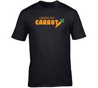 Hippowarehouse I Identify as a Carrot Unisex Short Sleeve t-Shirt (Specific Size Guide in Description) Black