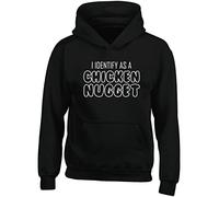 Hippowarehouse I Identify as a Chicken Nugget Kids Children's Unisex Hoodie Hooded top Black