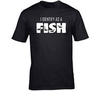 Hippowarehouse I Identify as a Fish Unisex Short Sleeve t-Shirt (Specific Size Guide in Description) Black