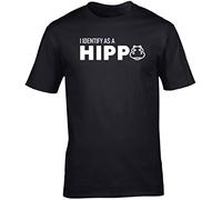 Hippowarehouse I Identify as a Hippo Unisex Short Sleeve t-Shirt (Specific Size Guide in Description) Black