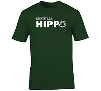 Hippowarehouse I Identify as a Hippo Unisex Short Sleeve t-Shirt (Specific Size Guide in Description) Forest Green