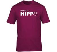 Hippowarehouse I Identify as a Hippo Unisex Short Sleeve t-Shirt (Specific Size Guide in Description) Maroon