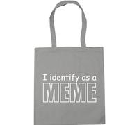 Hippowarehouse I identify as a meme Tote Shopping Gym Beach Bag 42cm x38cm, 10 litres