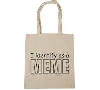 Hippowarehouse I identify as a meme Tote Shopping Gym Beach Bag 42cm x38cm, 10 litres