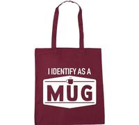 Hippowarehouse I Identify as a mug Tote Shopping Gym Beach Bag 42cm x38cm, 10 litres