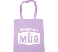 Hippowarehouse I Identify as a mug Tote Shopping Gym Beach Bag 42cm x38cm, 10 litres