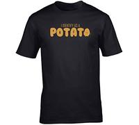 Hippowarehouse I Identify as a Potato Unisex Short Sleeve t-Shirt (Specific Size Guide in Description) Black