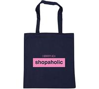 Hippowarehouse I identify as a shopaholic Tote Shopping Gym Beach Bag 42cm x38cm, 10 litres