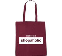 Hippowarehouse I identify as a shopaholic Tote Shopping Gym Beach Bag 42cm x38cm, 10 litres
