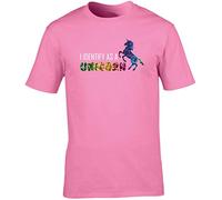 Hippowarehouse I Identify as a Unicorn Unisex Short Sleeve t-Shirt (Specific Size Guide in Description) Pink