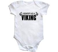 Hippowarehouse I identify as a viking baby vest bodysuit (short sleeve) boys girls