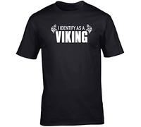 Hippowarehouse I Identify as a Viking Unisex Short Sleeve t-Shirt (Specific Size Guide in Description) Black