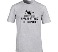 Hippowarehouse I Identify as an Apache Attack Helicopter Unisex Short Sleeve t-Shirt (Specific Size Guide in Description) Grey