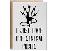 Hippowarehouse I just hate the general public Birthday Card A5 Personalised with envelope for him for her Funny Cards for Men and Women Blank inside option