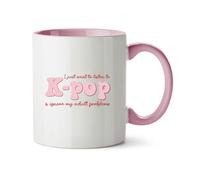 Hippowarehouse I just Want to Listen to Kpop and Ignore My Adult Problems Printed Mug Various Colour Options Ceramic Cup Kitchenware 11oz