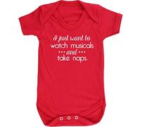 Hippowarehouse I Just Want to Watch Musicals and Take Naps Theatre baby vest bodysuit (short sleeve) boys girls