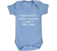 Hippowarehouse I Just Want to Watch Musicals and Take Naps Theatre baby vest bodysuit (short sleeve) boys girls