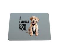 Hippowarehouse I labrador you printed mouse mat pad accessory black rubber base 240mm x 190mm x 60mm