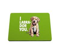 Hippowarehouse I labrador you printed mouse mat pad accessory black rubber base 240mm x 190mm x 60mm