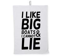 Hippowarehouse I like big boats and I cannot lie Tea Towel Eco Printed Dish Cloth Kitchen accessory 50cmx70cm 100% Cotton