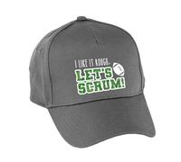 Hippowarehouse I Like it Rough, Let's Scrum Premium Printed 5 Panel Baseball Cap hat OneSize Adults Grey