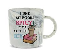 Hippowarehouse I Like My Books Spicy and My Coffee ICY Printed Mug Various Colour Options Ceramic Cup Kitchenware 11oz